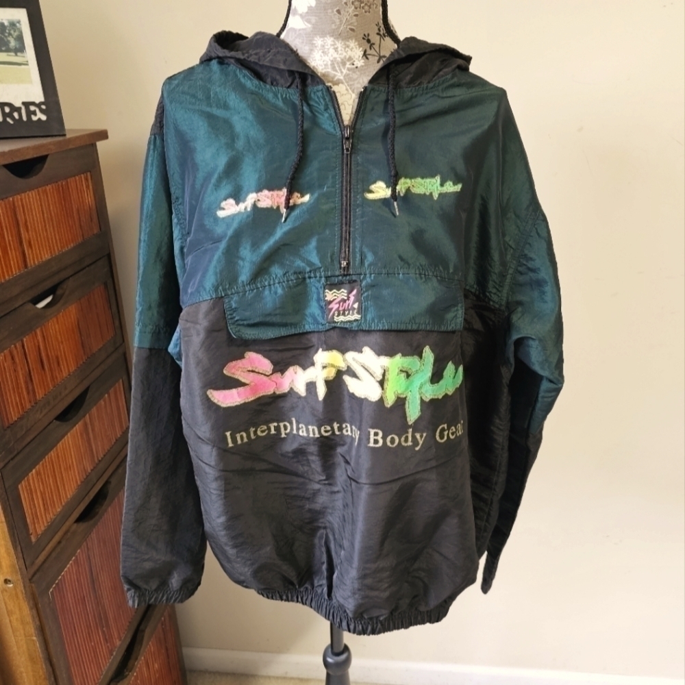 Vintage Retro 90's Y2K Surf Style Windbreaker Jacket OSFA